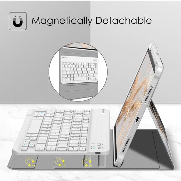 Keyboard Case iPad Soft Back Cover Magnetically Detachable Bluetooth Keyboard - Picture 6 of 11